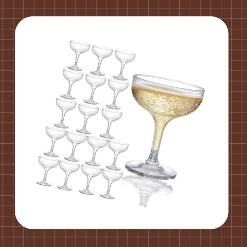 Hokku Designs Cocktail Glasses, 5 Oz Unbreakable Acrylic Martini